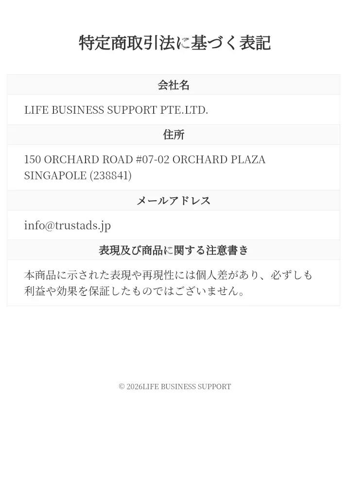 ハイローリベンジの特商法ページに会社名住所メールアドレスが表示される