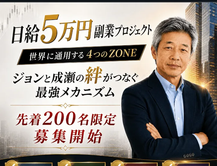 マネ活クラブの募集ページに4つのZONEと先着200名限定の表示がある