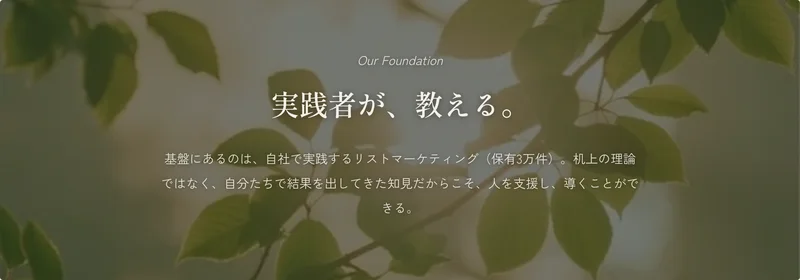 株式会社White&Coco.の公式サイト。実践者が、教える。基盤にあるのは自社で実践するリストマーケティング、保有3万件と書かれている